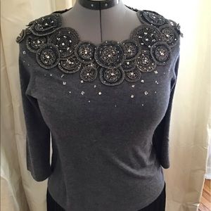 Escada cashmere size 38 embellished sweater